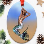 Sexy Mermaid On Beach Oval Ornament (Two Sides) Front