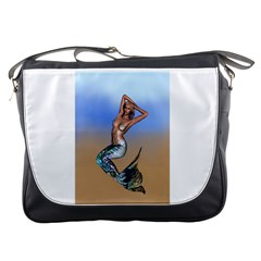 Sexy Mermaid On Beach Messenger Bag by goldenjackal