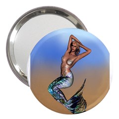 Sexy Mermaid On Beach 3  Handbag Mirror by goldenjackal