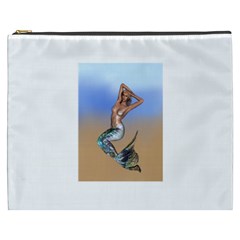 Sexy Mermaid On Beach Cosmetic Bag (xxxl) by goldenjackal