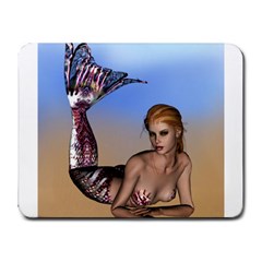 Mermaid On The Beach  Small Mouse Pad (rectangle) by goldenjackal