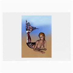 Mermaid On The Beach  Glasses Cloth (large, Two Sided)