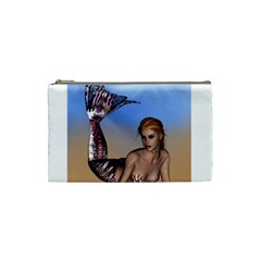 Mermaid On The Beach  Cosmetic Bag (small) by goldenjackal