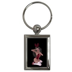 Miss Bunny In Red Lingerie Key Chain (rectangle) by goldenjackal