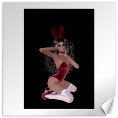 Miss Bunny In Red Lingerie Canvas 16  X 16  (unframed)