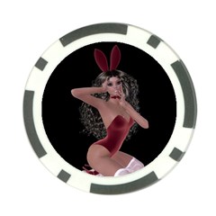 Miss Bunny In Red Lingerie Poker Chip by goldenjackal