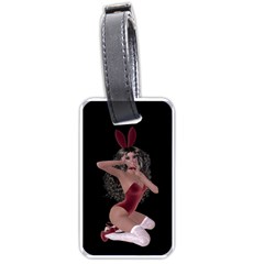 Miss Bunny In Red Lingerie Luggage Tag (one Side) by goldenjackal