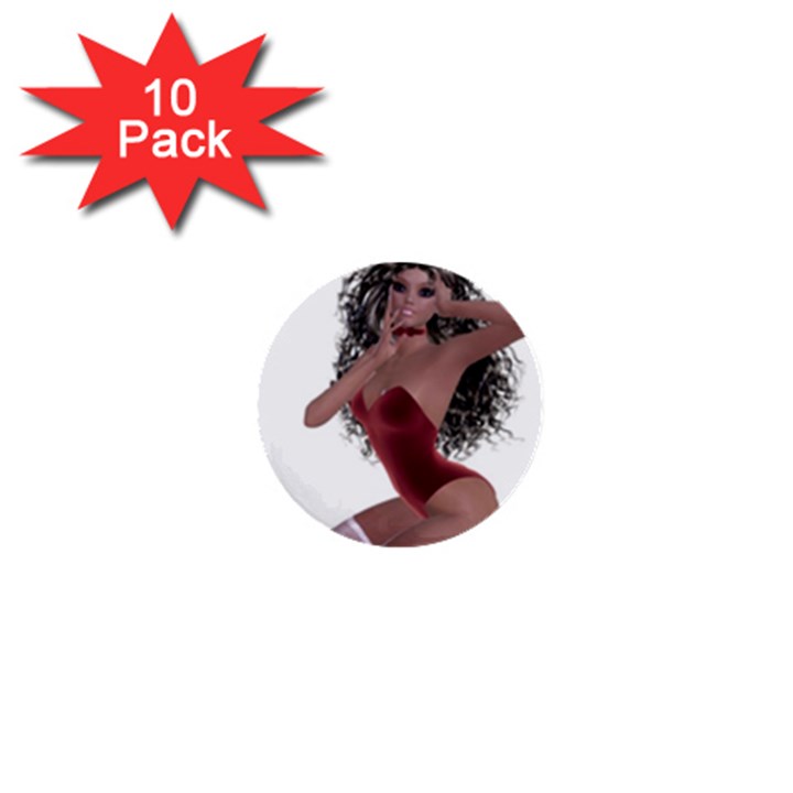 Miss Bunny in red lingerie 1  Mini Button (10 pack)