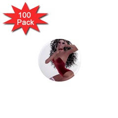 Miss Bunny In Red Lingerie 1  Mini Button Magnet (100 Pack) by goldenjackal