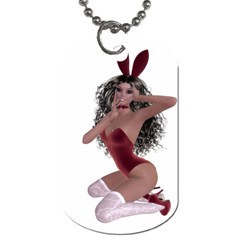 Miss Bunny In Red Lingerie Dog Tag (one Sided) by goldenjackal