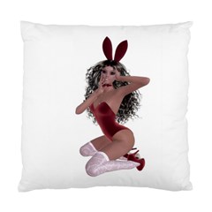 Miss Bunny In Red Lingerie Cushion Case (two Sided) 