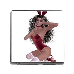 Miss Bunny In Red Lingerie Memory Card Reader With Storage (square)