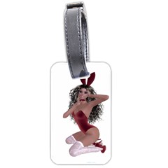 Miss Bunny In Red Lingerie Luggage Tag (one Side) by goldenjackal