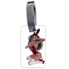 Miss Bunny In Red Lingerie Luggage Tag (two Sides) by goldenjackal