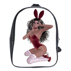 Miss Bunny In Red Lingerie School Bag (xl) by goldenjackal