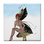 Fairy Sitting On A Mushroom Ceramic Tile Front