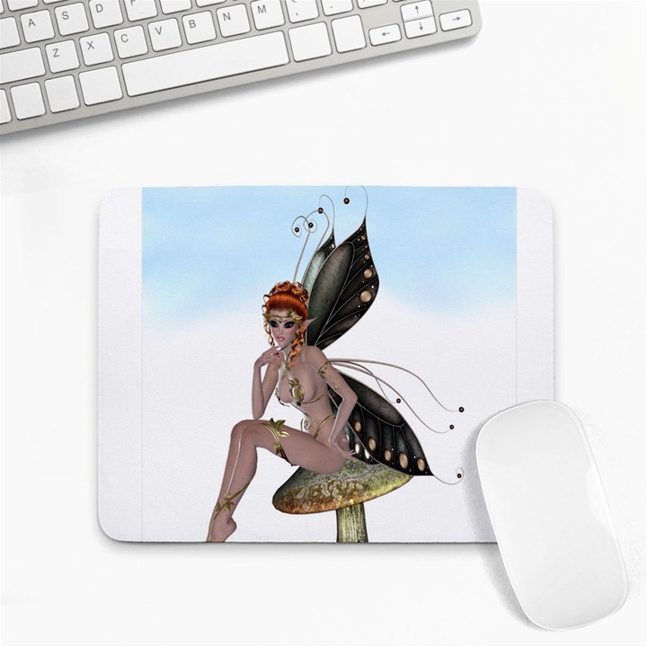 Fairy Sitting On A Mushroom Small Mouse Pad (Rectangle)