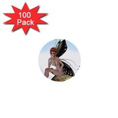 Fairy Sitting On A Mushroom 1  Mini Button (100 Pack) by goldenjackal