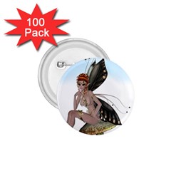 Fairy Sitting On A Mushroom 1 75  Button (100 Pack) by goldenjackal