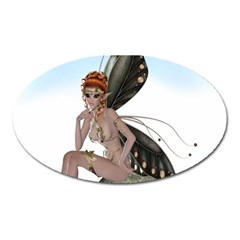 Fairy Sitting On A Mushroom Magnet (oval) by goldenjackal