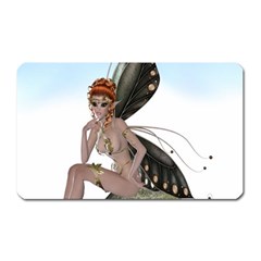 Fairy Sitting On A Mushroom Magnet (rectangular) by goldenjackal