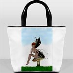 Fairy Sitting On A Mushroom Bucket Handbag Front