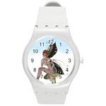 Fairy Sitting On A Mushroom Plastic Sport Watch (Medium) Front