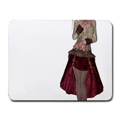 Steampunk Style Girl Wearing Red Dress Small Mouse Pad (rectangle) by goldenjackal