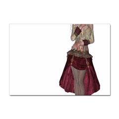 Steampunk Style Girl Wearing Red Dress A4 Sticker 10 Pack by goldenjackal