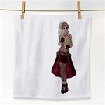 Steampunk Style Girl Wearing Red Dress Face Towel Front