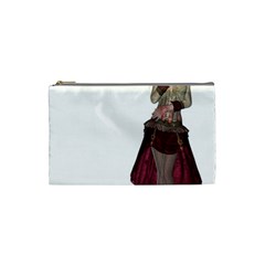 Steampunk Style Girl Wearing Red Dress Cosmetic Bag (small) by goldenjackal