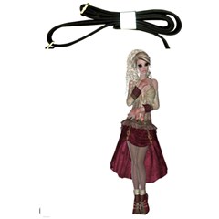 Steampunk Style Girl Wearing Red Dress Shoulder Sling Bag by goldenjackal