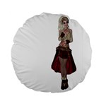 Steampunk Style Girl Wearing Red Dress 15  Premium Round Cushion  Front