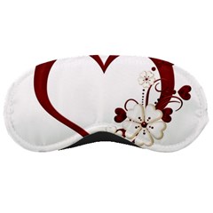 Red Love Heart With Flowers Romantic Valentine Birthday Sleeping Mask