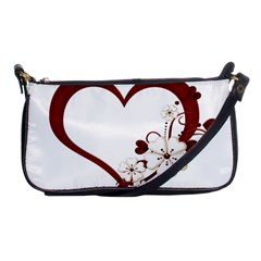 Red Love Heart With Flowers Romantic Valentine Birthday Evening Bag