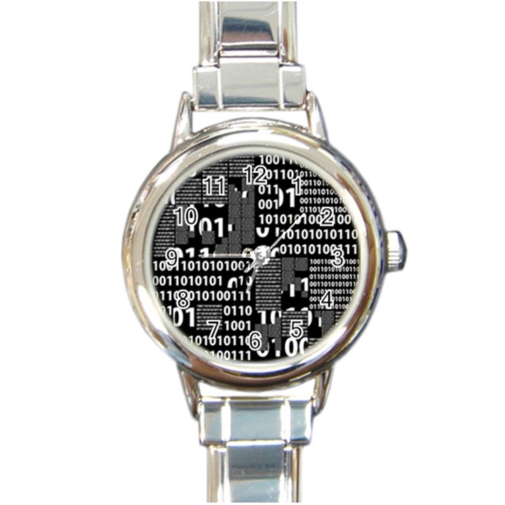 Beauty of Binary Round Italian Charm Watch