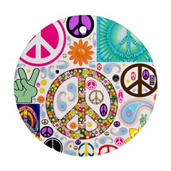 Peace Collage Round Ornament