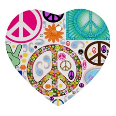 Peace Collage Heart Ornament by StuffOrSomething