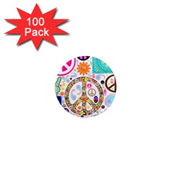 Peace Collage 1  Mini Button Magnet (100 Pack)