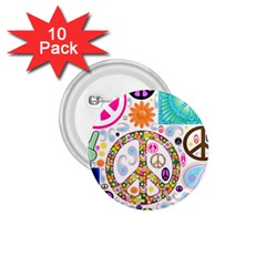 Peace Collage 1 75  Button (10 Pack)