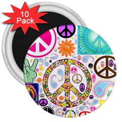 Peace Collage 3  Button Magnet (10 Pack) by StuffOrSomething