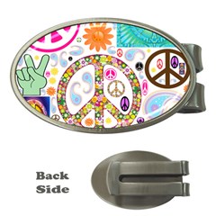 Peace Collage Money Clip (oval)