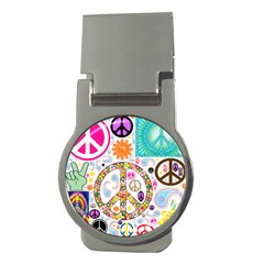 Peace Collage Money Clip (round) by StuffOrSomething