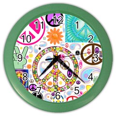 Peace Collage Wall Clock (color)