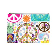 Peace Collage Cosmetic Bag (large) by StuffOrSomething