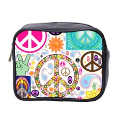 Peace Collage Mini Travel Toiletry Bag (two Sides)