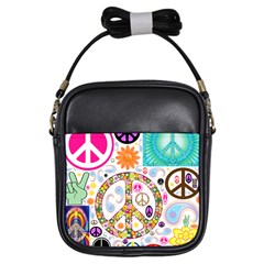 Peace Collage Girl s Sling Bag