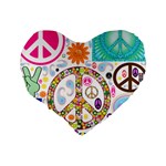 Peace Collage 16  Premium Heart Shape Cushion  Back