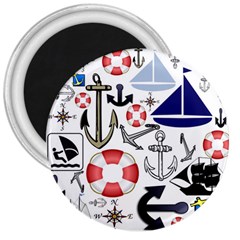 Nautical Collage 3  Button Magnet