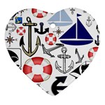 Nautical Collage Heart Ornament Front